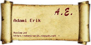 Adami Erik névjegykártya